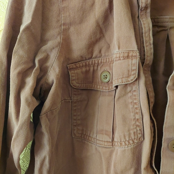 Old Navy brown 100% cotton button front shirt long sleeve Sz medium - Picture 3 of 9